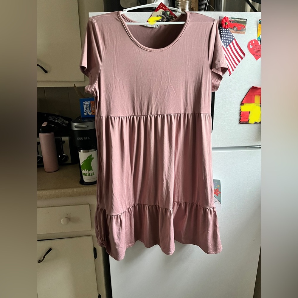 Dusty pink babydoll dress